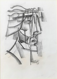 Mansoor Rahi, 20 x 14 Inch, Charcoal On Paper, Figurative Painting, AC-MSR-171 Mansoor Rahi, 20 x 14 Inch, Charcoal On Paper, Figurative Painting, AC-MSR-171